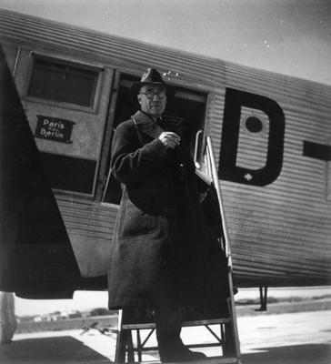 Andre Gide travelling in USSR, 1936 (b/w photo) from French Photographer, (20th century)