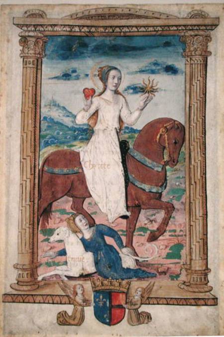 CL 22718 C Charity Against Envy, from 'Rondeaux des Vertus', created for Louis de Savoie from French School