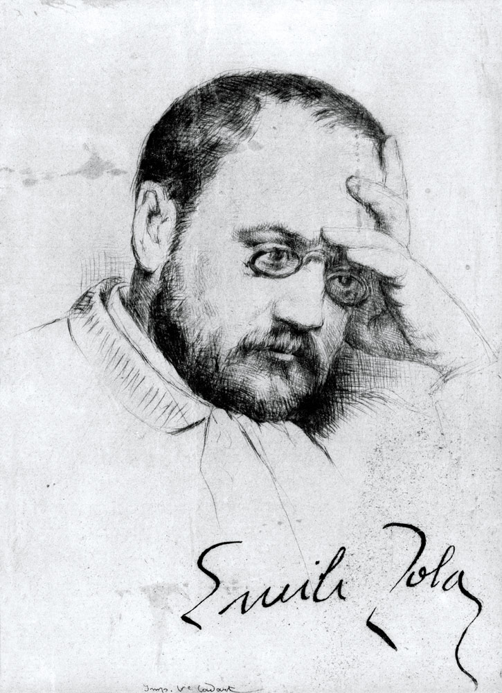 Portrait of Emile Zola (1840-1902) from French School