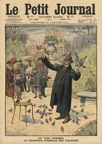 A Parisian type, the bird charmer of the Tuileries, illustration from ''Le Petit Journal'', suppleme from French School