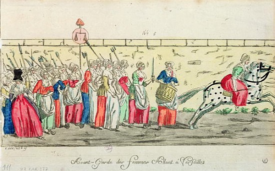 Advanced guard of the women going to Versailles on 5th October 1789 from French School