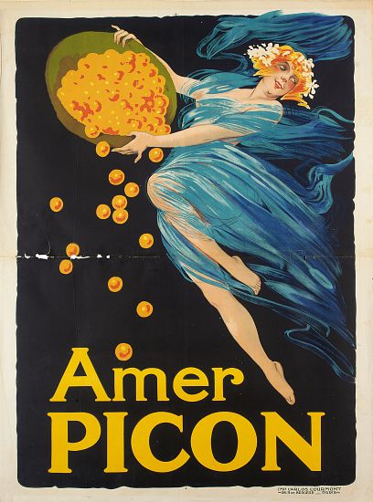 Advertising poster for aperitif Amer Picon from French School
