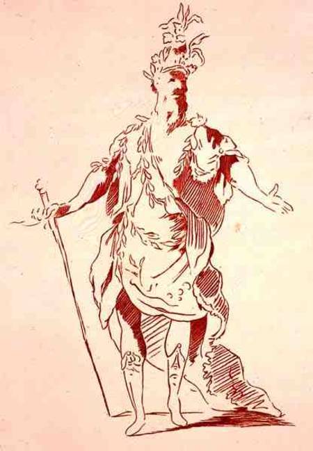 Costume design for a River God, from the Menus Plaisirs Collection, facsimile by A. Guillaumot Fils from French School
