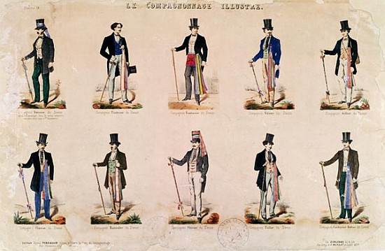 Costumes of various professions, from ''Le Compagnonnage Illustre'' from French School