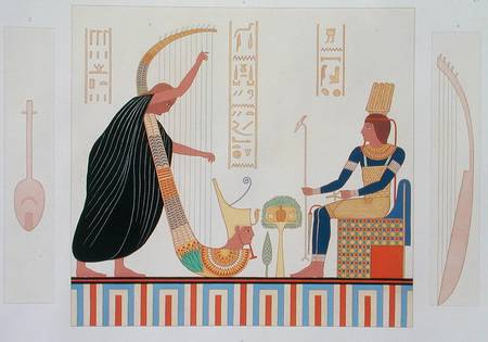 Decoration from the Room of the Harps, East Tomb, Byban el Molouk, Thebes, Volume II, plate 91 from from French School