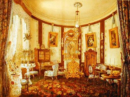 Drawing room of the Chateau de Sache from French School