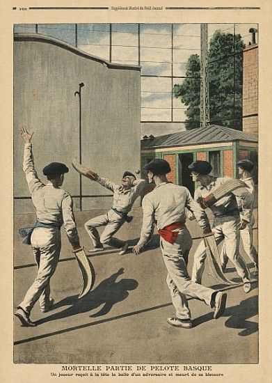 Fatal Basque Pelota, illustration from ''Le Petit Journal'', supplement illustre, 26th May 1907 from French School