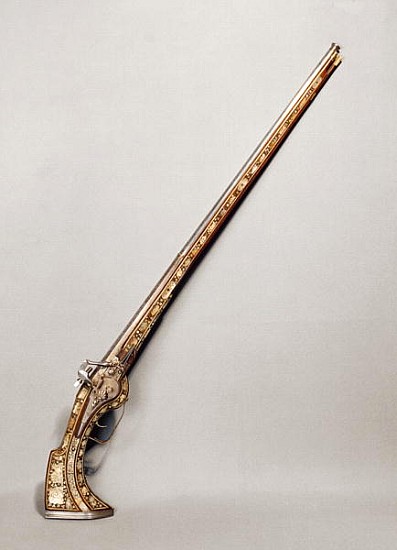 Flintlock rifle (wood & metal) from French School