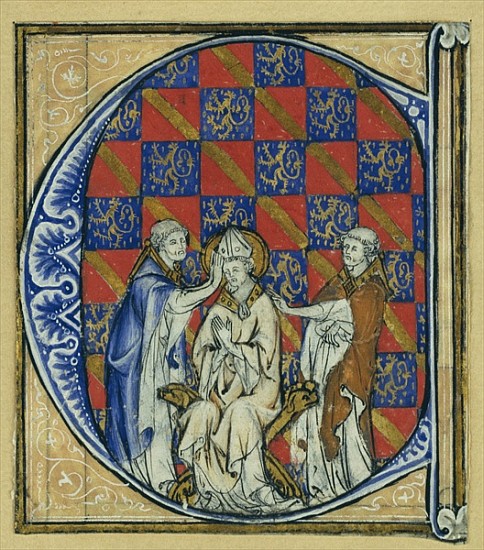 Historiated initial ''C'' depicting the ordination of a bishop, c.1320-30 from French School