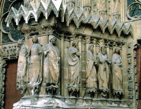 Jamb figures from the left hand side of the central portal, west facade from French School