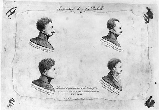 La Rochelle plot, portraits of the four sergeants, after 1822 from French School
