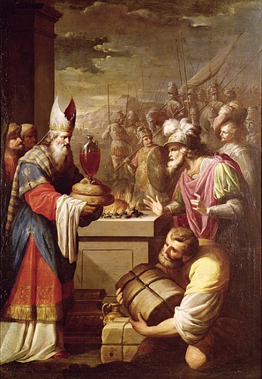 Melchizedek Offering Bread and Wine from French School