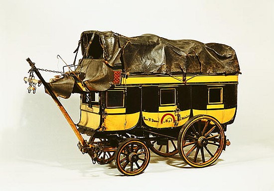 Model of a forty seat omnibus (painted wood) from French School