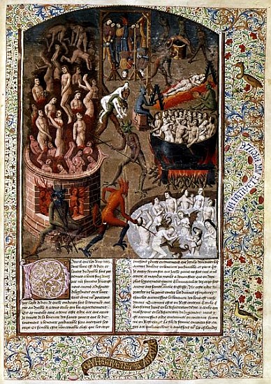 Ms 246 f.383r Hell, from the French translation of ''De Civitate Dei'' by St. Augustine of Hippo (35 from French School