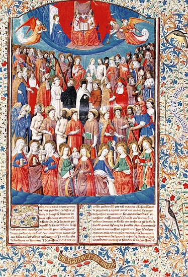 Ms 246 f.406r Paradise, from ''De Civitate Dei'' by St. Augustine of Hippo (354-430) from French School