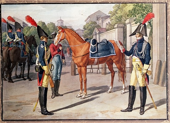 Officer and Guard of the Royal Guard in 1826 from French School