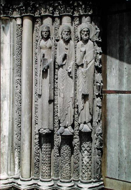Old testament figures, from the royal portal of the west facade from French School