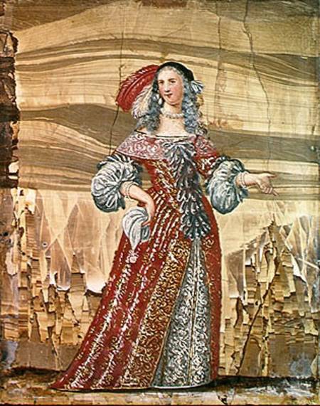 Portrait of Madeleine Bejart (1618-72) in the role of Madelon in 'Les Precieuses' by Moliere ((1622- from French School