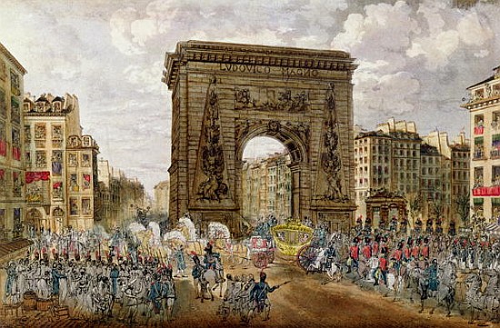 Procession of Pope Pius VII (1742-1823) in Paris, 28th November 1804 from French School