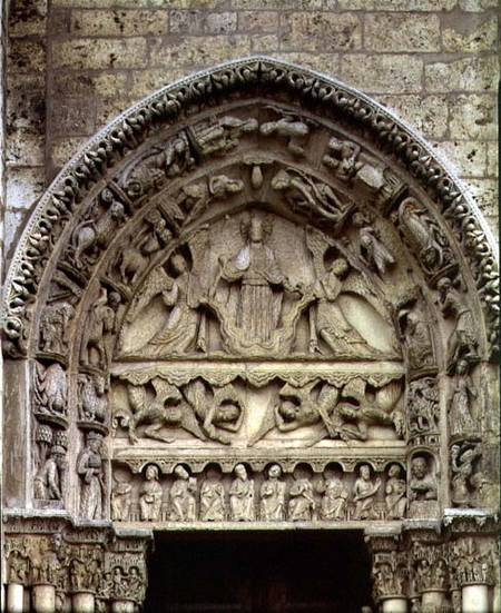 The Royal Portal, north door, tympanum depicting the Ascension from French School