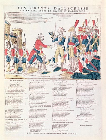Songs of Rejoicing for the Peace between France and Germany from French School