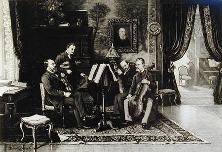 The String Quartet (litho) from French School