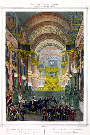 The Arrival of Napoleon''s Ashes at L''Eglise des Invalides, 15th December 1840 from French School