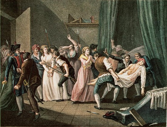 The Assassination of Marat, 13th July 1793 from French School