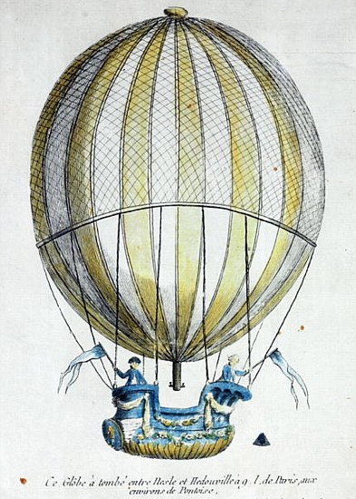 The Balloon of Jacques Charles (1746-1823) and Nicholas Robert (1761-1828) used in their flight from from French School