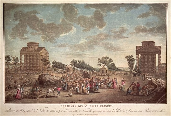 The Barrier at the Champs Elysees. The Suppression of Right of Entry to Paris in 1790 from French School