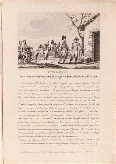 The meeting of the commanders of the French and German forces in Schitz, 5th December 1805 from French School