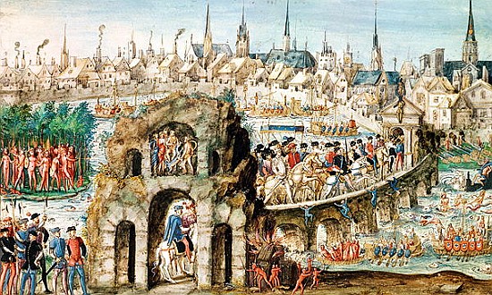 The Royal Entry Festival of Henri II (1519-59) into Rouen, 1st October 1550 from French School