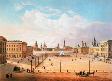 The Theatre Square in Moscow, printed by Jacottet and Bachelier from French School