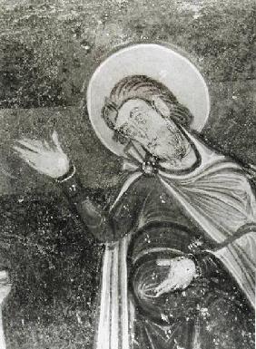 Detail of St. Savin, from a fresco depicting St. Savin and St. Cyprien being delivered from the beas