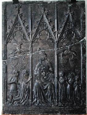 Funerary stela of the Sacquespee family, from the St. Nicaise cemetery, Tournai