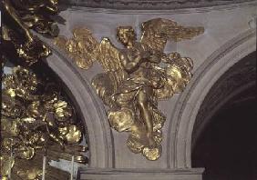 Louis XIV style angel, from the arch to the right of the High Altar in the Chapel