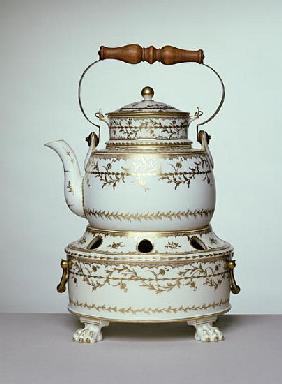 Louis XVI porcelain kettle and stand made in Paris, c.1775-91 (porcelain)
