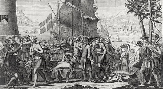 Trade between Mexican Indians and the French at the Port of Mississippi, from French School