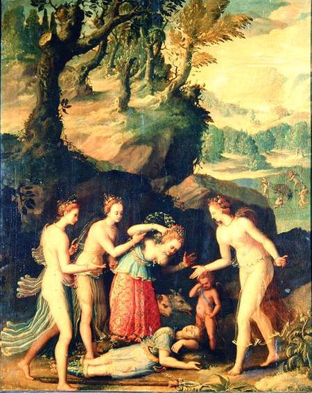 Venus Weeping over the Death of Adonis from French School