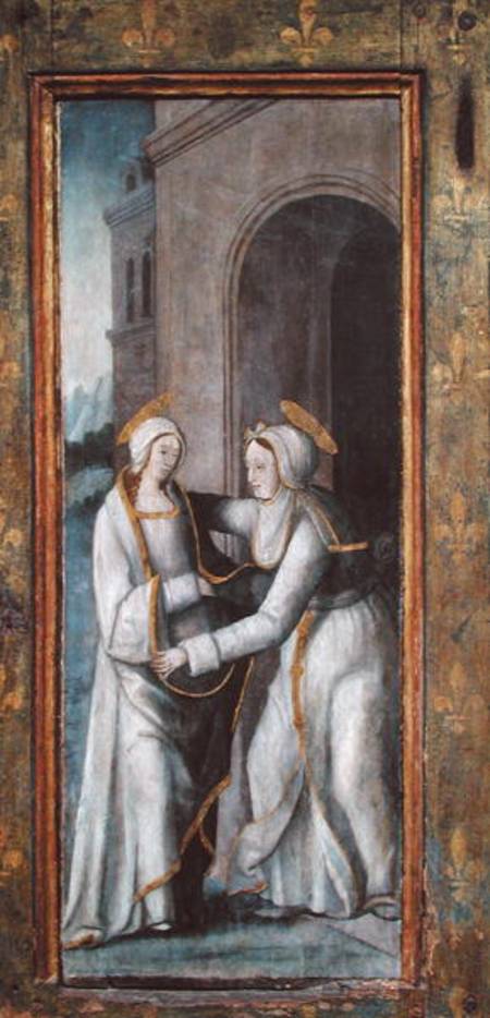 The Visitation, left hand panel from a triptych from French School