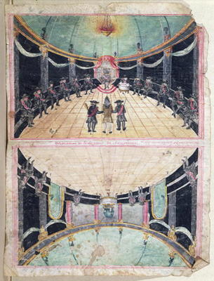 Masonic Reception in France, 2nd half eighteenth century (gouache on paper) from French School, (18th century)
