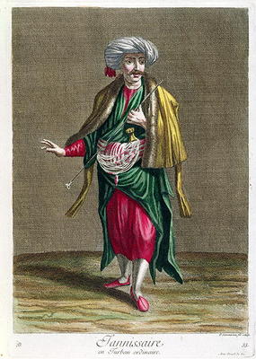 The Janissary, from the 'Collection of Prints of Costumes from the Levant', engraved by Philippe Sim from French School, (18th century)