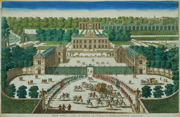View and Perspective of the Entrance to the Chateau of Marly, engraved by Antoine Aveline (1691-1743 from French School, (18th century)