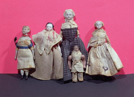 Collection of dolls, possibly used by Honore de Balzac (1799-1850) as an aide memoire for 'La Comedi from French School, (19th century)