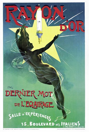 Poster advertising 'Rayon d'Or' lighting from French School, (19th century)