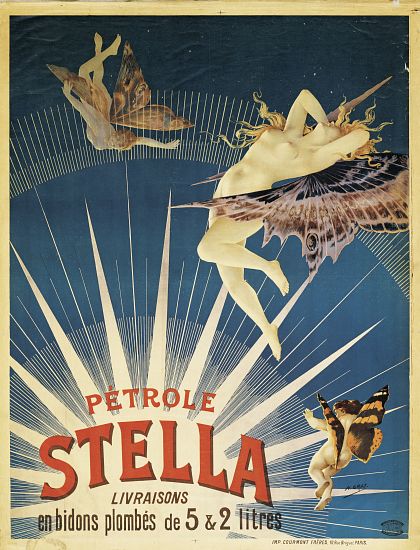 Poster advertising 'Stella' petrol from French School, (19th century)