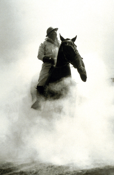 Soldier and Horse wearing a gas mask during the Battle of Verdun from French Photographer, (20th century)