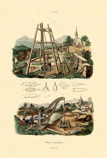 Artesian Well from French School, (19th century)