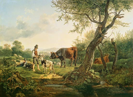 Landscape with a Shepherd from Friedrich Gauermann