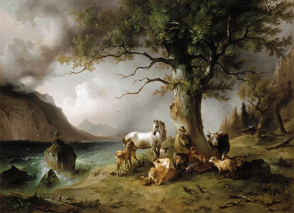 Sheltering from the storm from Friedrich Gauermann
